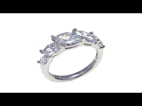 2.3ctw Absolute MarquiseCut Sterling Silver Band Ring