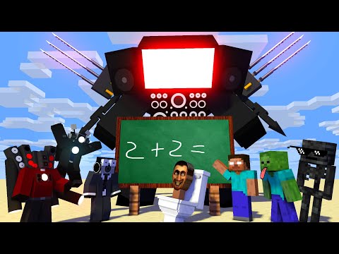 TooBizz - Monster School : SKIBIDI TOILET TITAN SPEAKERMAN AND CAMERAMAN MATH LESSON - Minecraft Animation