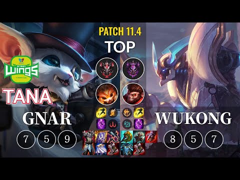 JAG TaNa Gnar vs Wukong Top - KR Patch 11.4