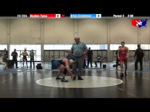 Hayden Tuma vs. Brian Crutchmer at 2013 Junior Nationals - FILA - FS
