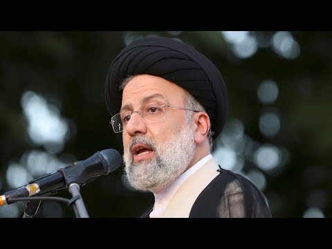 At Ebrahim Raisi's victory rally in Iran as the ultra-conservative declared president-elect