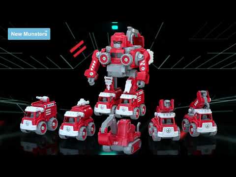 5 in 1 Take Apart Robot Fire Vehicles Set