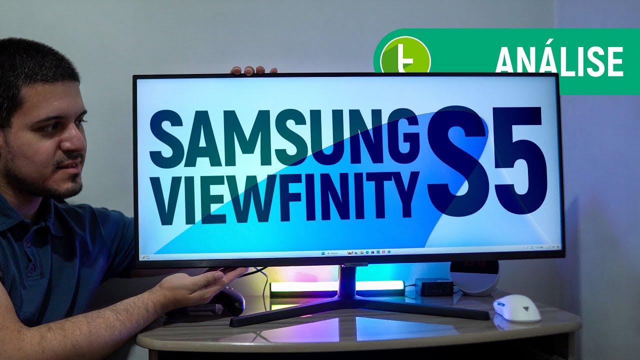Miniatura da avaliação em vídeo de Monitor Samsung Viewfinity S5 34" WQHD Ultrawide 100Hz