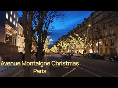 Dior Christmas Lights on Avenue Montaigne | Paris Night Walk