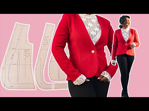 How to Sew a BLAZER JACKET Without Collar | Kim Dave