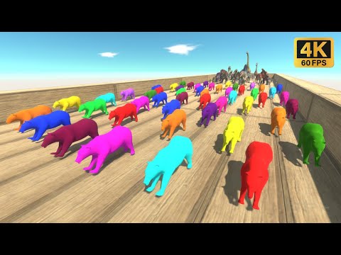Race to eat 50 Neon Bears - Animal Revolt Battle Simulator