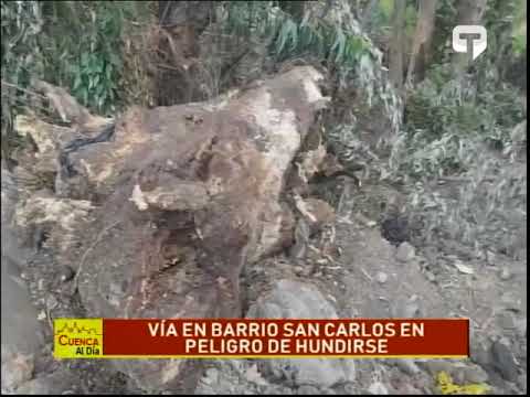 Vía en barrio San Carlos en peligro de hundirse