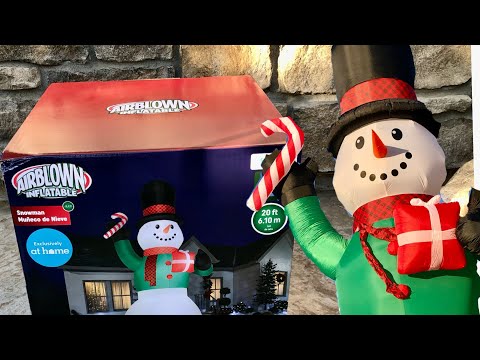 NEW & improved Gemmy 20 Ft inflatable snowman unboxing! AT HOME Christmas 2023