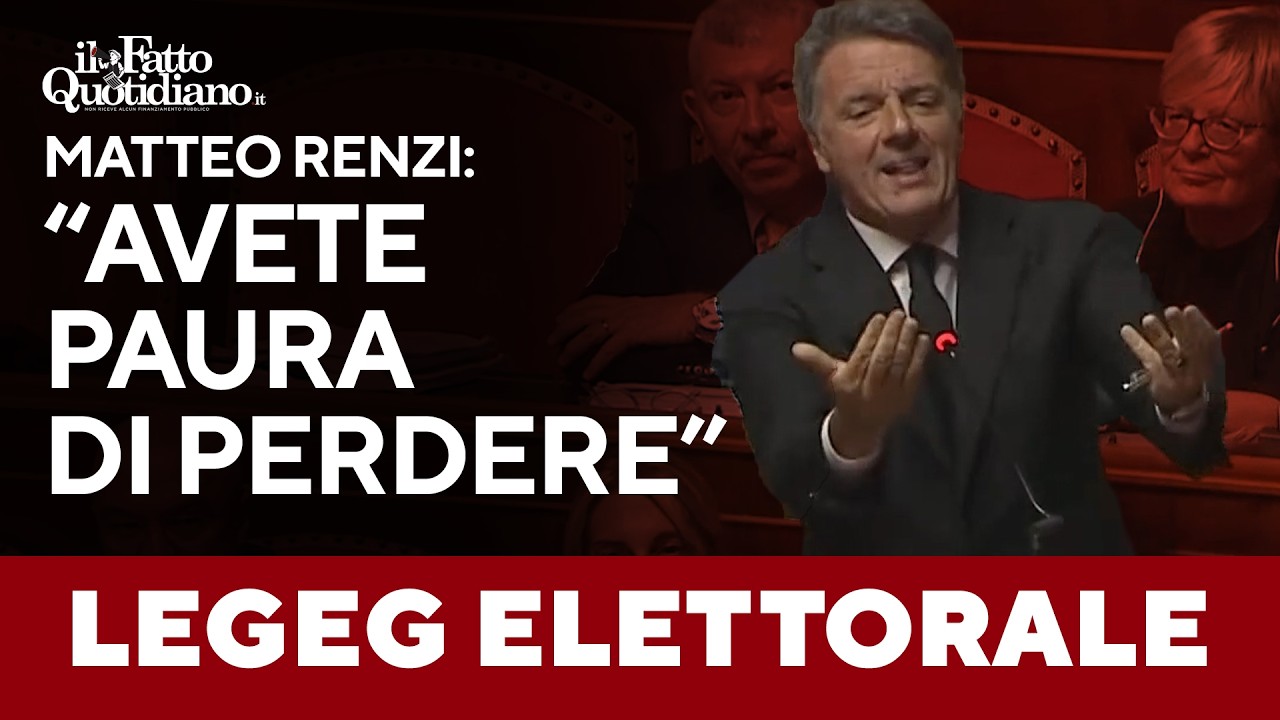 "Cambiate la legge elettorale perché avete paura di perdere!". Renzi sfida il governo Meloni in aula