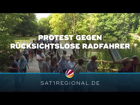 Demo gegen rücksichtslose Radfahrer am Alsterwanderweg in Poppenbüttel