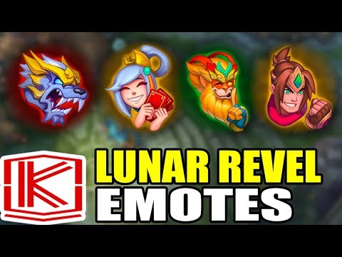 NEW LUNAR REVEL EMOTES 2018 - League of Legends