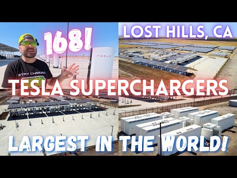 World's LARGEST Tesla Supercharger Unveiled! 168 Solar-Powered Off-Grid V4 Stalls in Lost Hills, CA