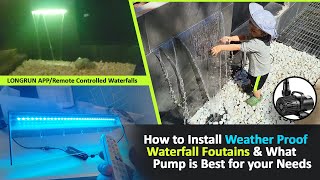MY LED Waterfall Spillway Water Fountain Setup - Water Feature for Pond, Swimming Pools