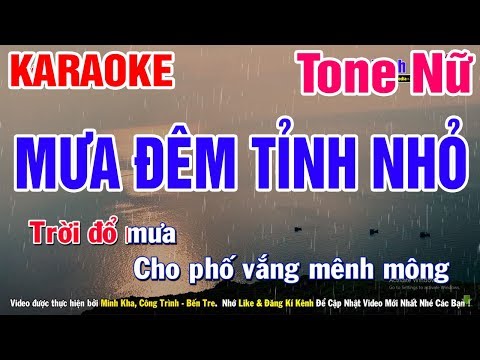 Karaoke Mưa Đêm Tỉnh Nhỏ Tone Nữ Nhạc Sống | Mai Thảo Organ
