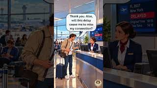 ✈️ Flight Delayed? How to Ask for Help at the Airport | Easy English #englishforbeginners