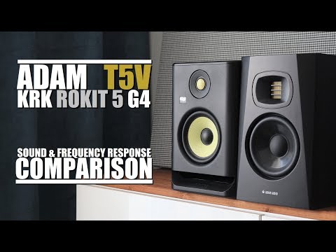 KRK Rokit 5 G4 RP5G4 vs Adam Audio T5V  ||  Sound & Frequency Response Comparison