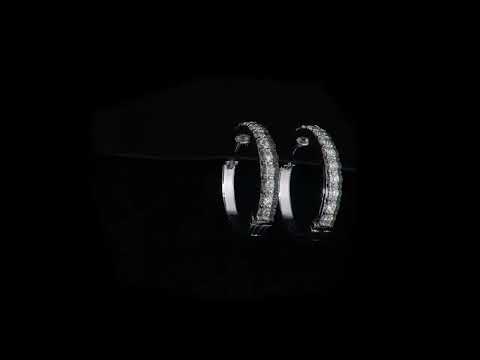 10K White Gold (1.50ct) Diamond Hoop Earrings