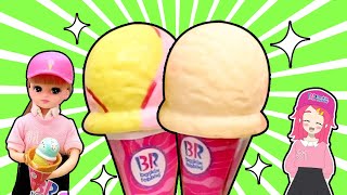 【職場体験】リカちゃん アイス屋さんにキラキラ大変身！ごっこ遊びをしてみた！手作り 小物 DIY アンリルちゃんねる
