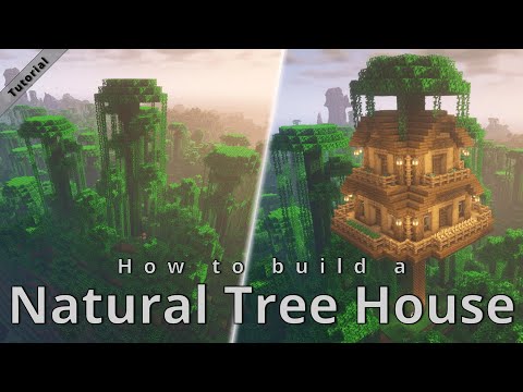 Minecraft: How to build a Natural Treehouse | Survival Tutorial  [without building a new tree!]