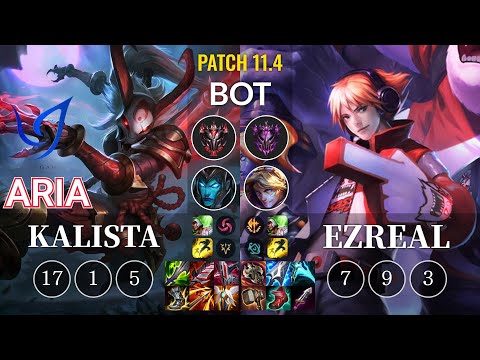 CGA Aria Kalista vs Ezreal Bot - KR Patch 11.4