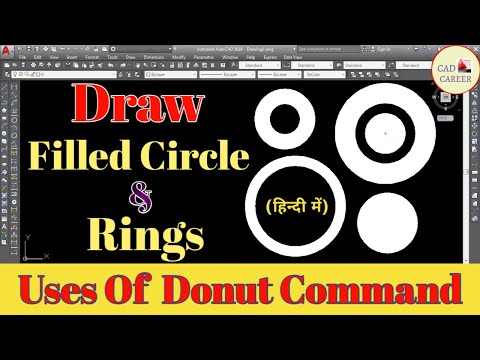 How to use Donut Command in AutoCAD | how to create Rings in AutoCAD | how to draw Donut in AutoCAD