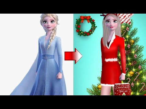 Elsa disney princess glow up 💖 Elsa preparing for Christmas 🌲☃️