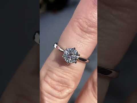 Petite Round Brilliant Moissanite Solitaire Ring - sol448