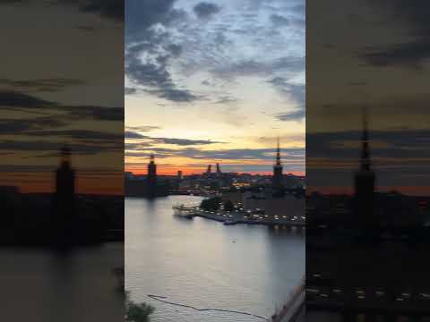Sunset over Stockholm from the roof top bar