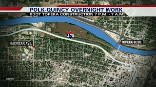 Overnight work planned this week on Polk-Quincy Viaduct on I-70 in Topeka
