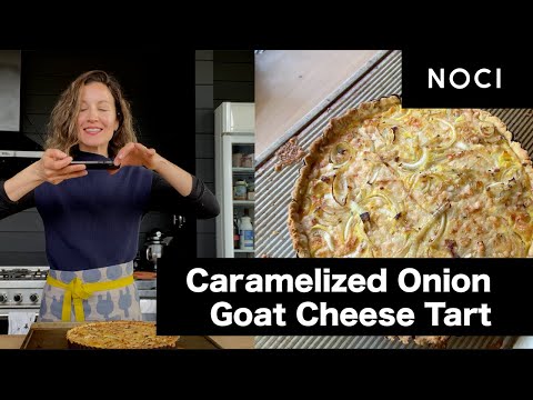 Aria Alpert Adjani makes a butter-free Caramelized Onion Goat Cheese Tart
