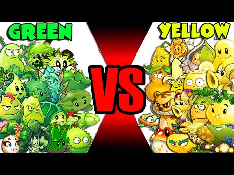 Team GREEN vs YELLOW Plants - Who Will Win? - Pvz 2 Team Plant Vs Team Plant
