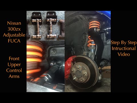 DIY Install Camber Correction Nissan 300zx Aftermarket Powertrix Adjustable Front Upper Control Arms