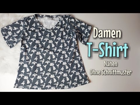 Damen T-Shirt - Nähanleitung OHNE Schnittmuster - Für Anfänger - Nähtinchen
