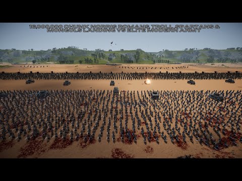 16,00,000 Romans, Spartans & Mongols Landing Vs Elite Modern Army - Ultimate Epic Battle Simulator 2
