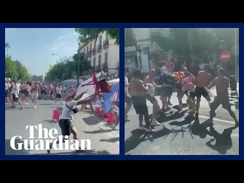 Europa League: Rangers and Eintracht fans clash in Seville ahead of final