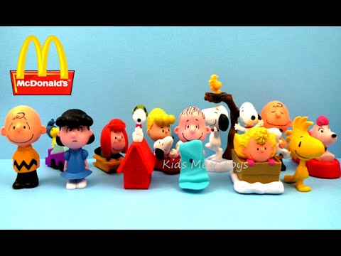 2015 McDONALD'S THE PEANUTS MOVIE SET OF 12 HAPPY MEAL KIDS TOYS VIDEO REVIEW