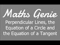 The Equation Of A Circle And The Equation Of A Tangent
