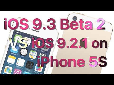 iPhone 5S iOS 9.2.1 vs iOS 9.3 Beta 2 / Public Beta 2 Build 13E5191d Speed Comparison