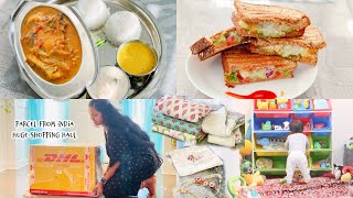 🇮🇳✈️📦MORNING VLOG🇺🇸COURIER🛍INDIA SHOPPING HAUL👗CLOTH,STEEL KADAI🍱😋BREAKFAST TO LUNCH