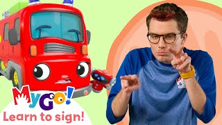 Learn Sign Language with Gecko's Garage! | Fire Truck Fun | MyGo! | ASL for Kids