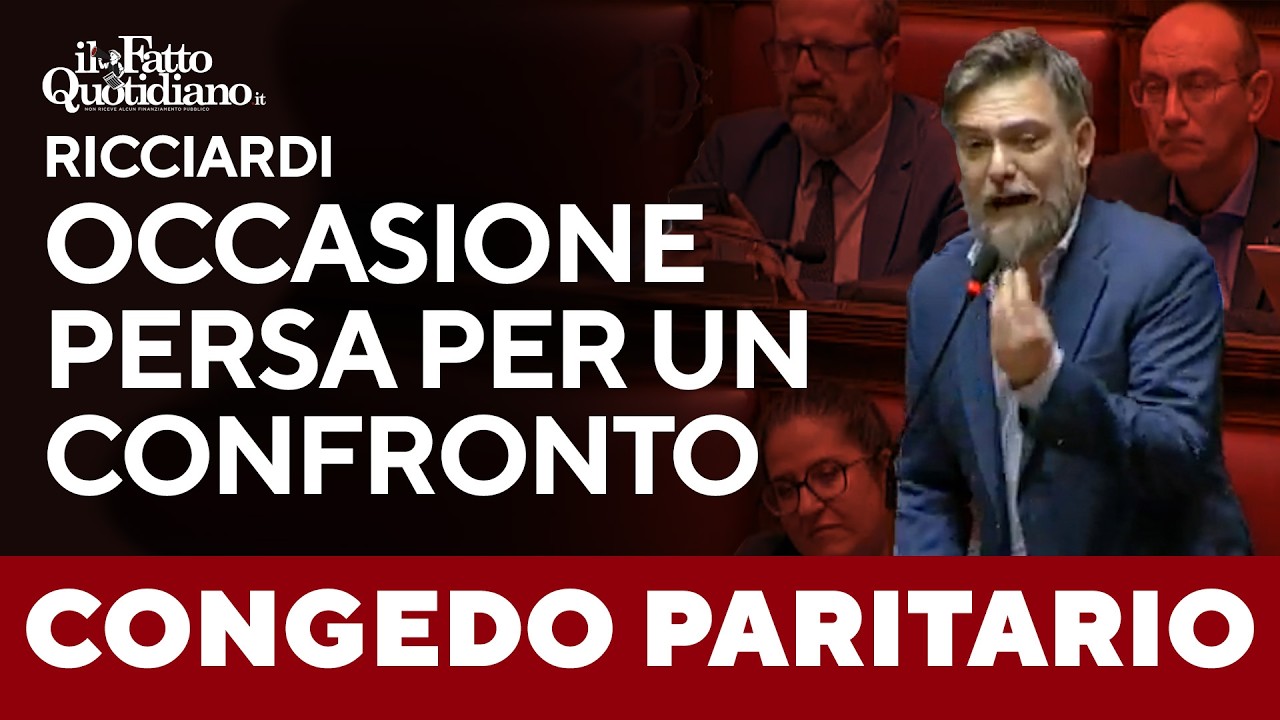 Ricciardi sul congedo paritario: "Occasione persa per un confronto sincero"