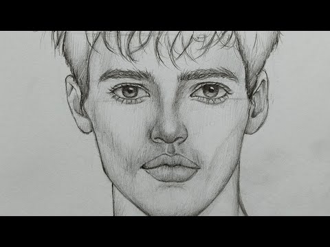 How to Draw a Portrait Using the Loomis Method ~ Male face portrait drawing tutorial