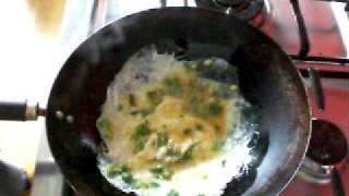 Omelette in a wok