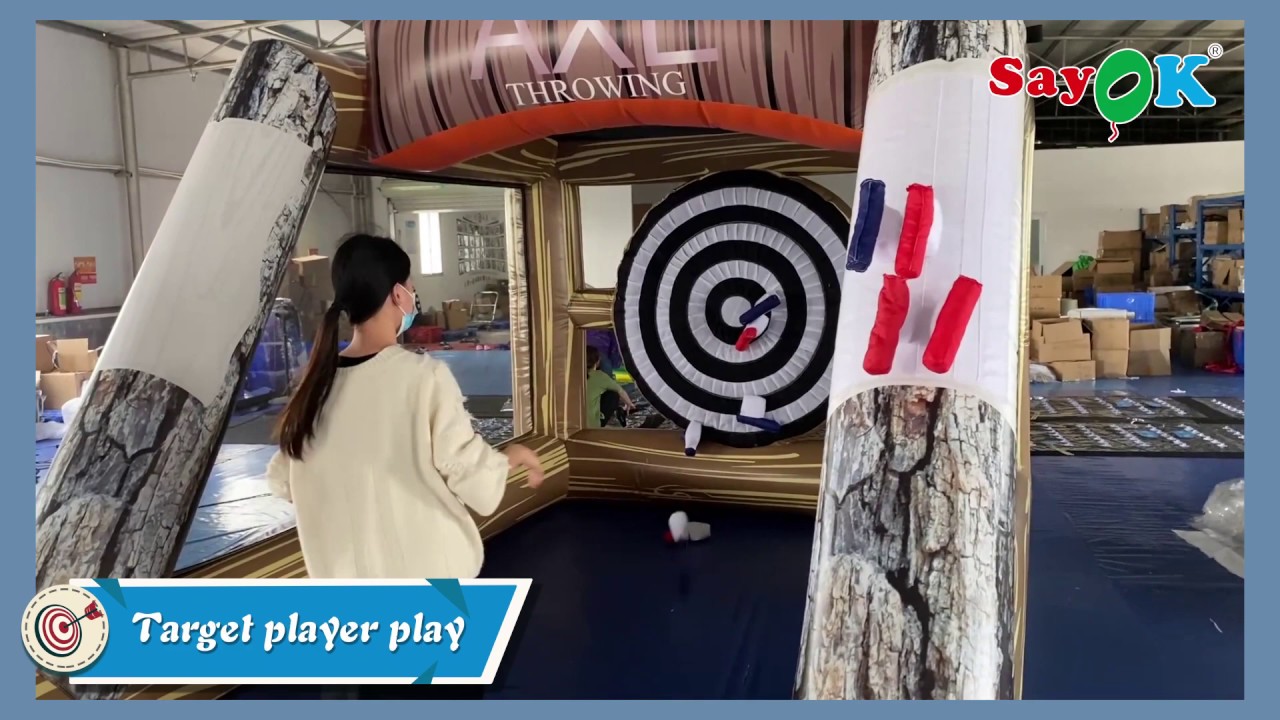 Inflatable AXE Throwing Game! Inflatable Target Shooting Adult Decompression Game