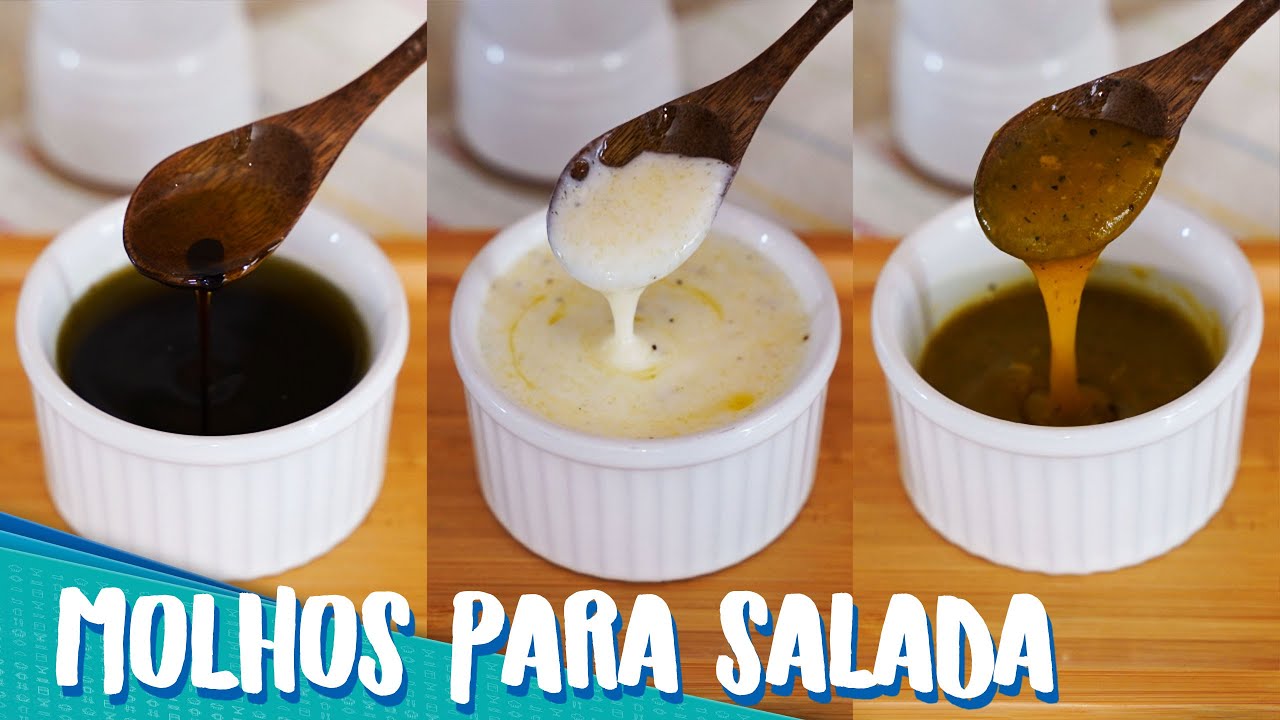 3 RECEITAS DE MOLHOS CASEIROS PARA SALADA | SUPER FÁCEIS E DELICIOSOS