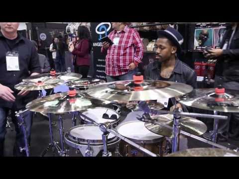 Angel Drums George "Spanky" McCurdy jamming with Zion Cymbals at NAMM 2014