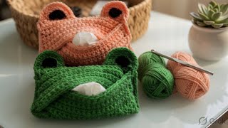 How to Make DIY Crochet Frog Tissue Holder 🐸💚 Handmade Napkin Cover Tutorial for Beginners #Crochet