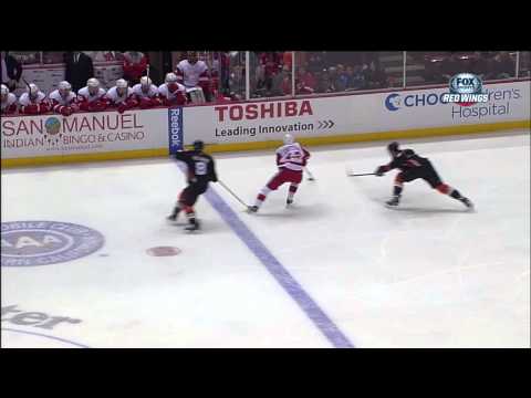 Justin Abdelkader Hat trick goal vs Anahiem 03/22/2013 Also Datsyuk's 500th Assist