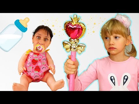 Alena and Pasha and funny stories  with a magic wand