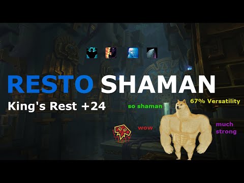 8.3 Resto Shaman M+ VERSATILITY Build | King's Rest +24 (BfA Season 4)